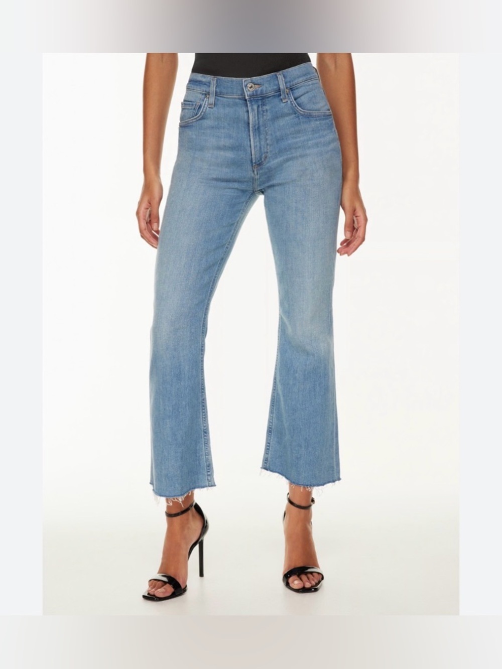 COH Isola Mid Rise Cropped Bootcut Mid Blue Wash Jeans 26